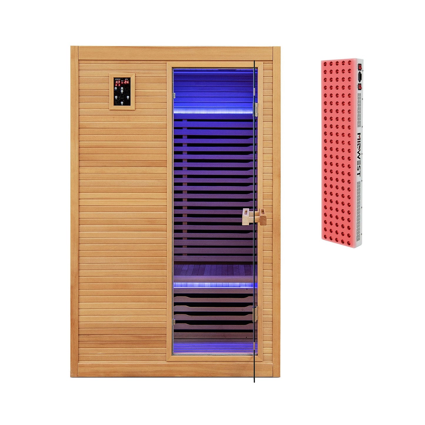 2 People Far Infrared Wooden Sauna Room with Free Red Light for Home