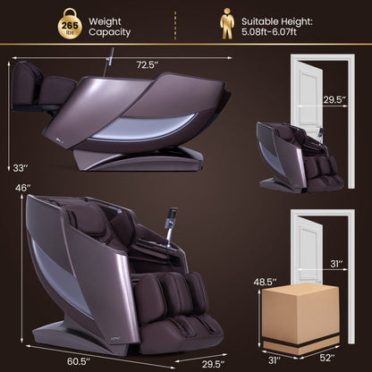 Enjoyment 42 - Full Body Zero Gravity Massage Recliner with Airbags and Foot Rollers