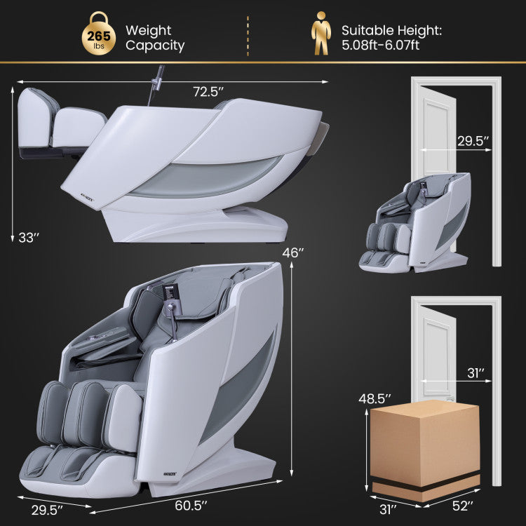 Enjoyment 42 - Full Body Zero Gravity Massage Recliner with Airbags and Foot Rollers