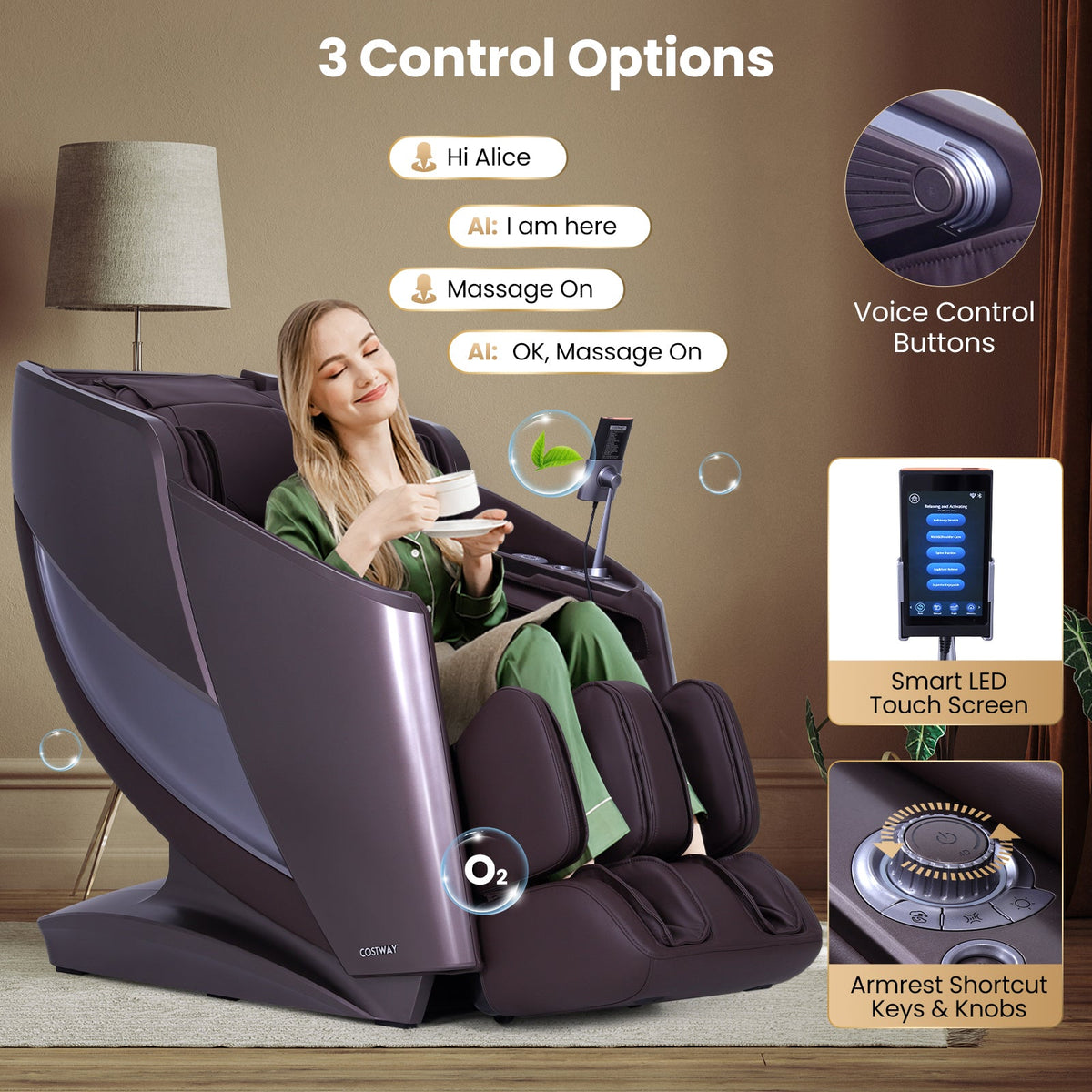 Enjoyment 42 - Full Body Zero Gravity Massage Recliner with Airbags and Foot Rollers