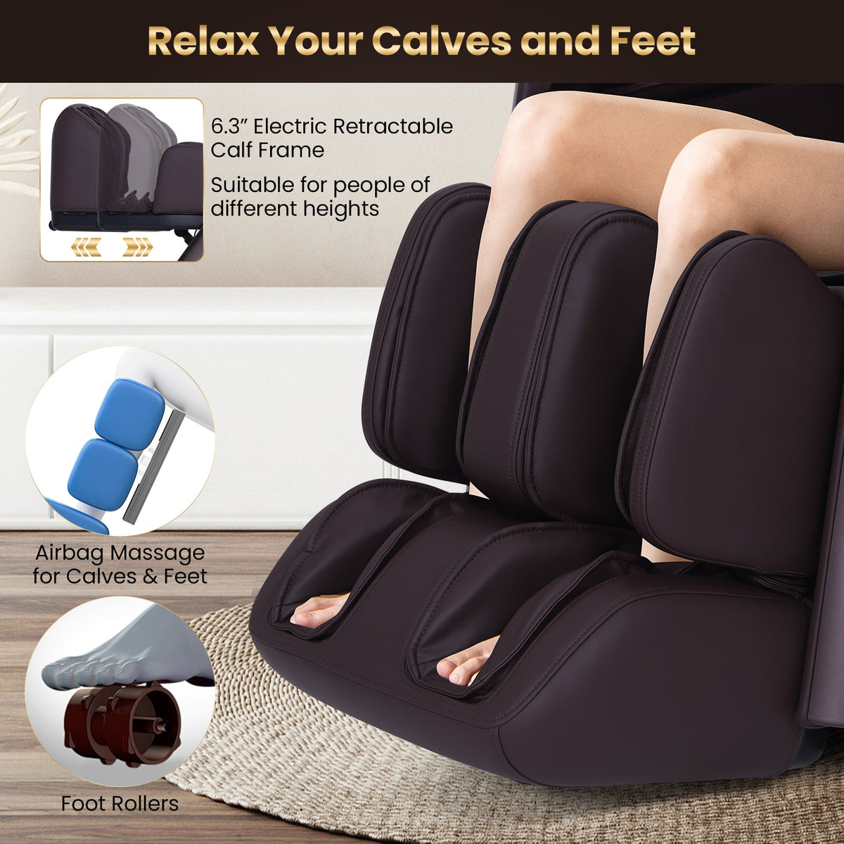 Enjoyment 42 - Full Body Zero Gravity Massage Recliner with Airbags and Foot Rollers