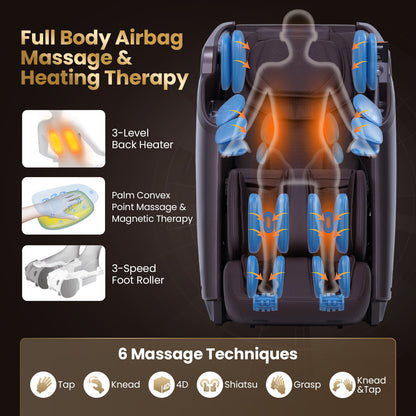 Enjoyment 42 - Full Body Zero Gravity Massage Recliner with Airbags and Foot Rollers