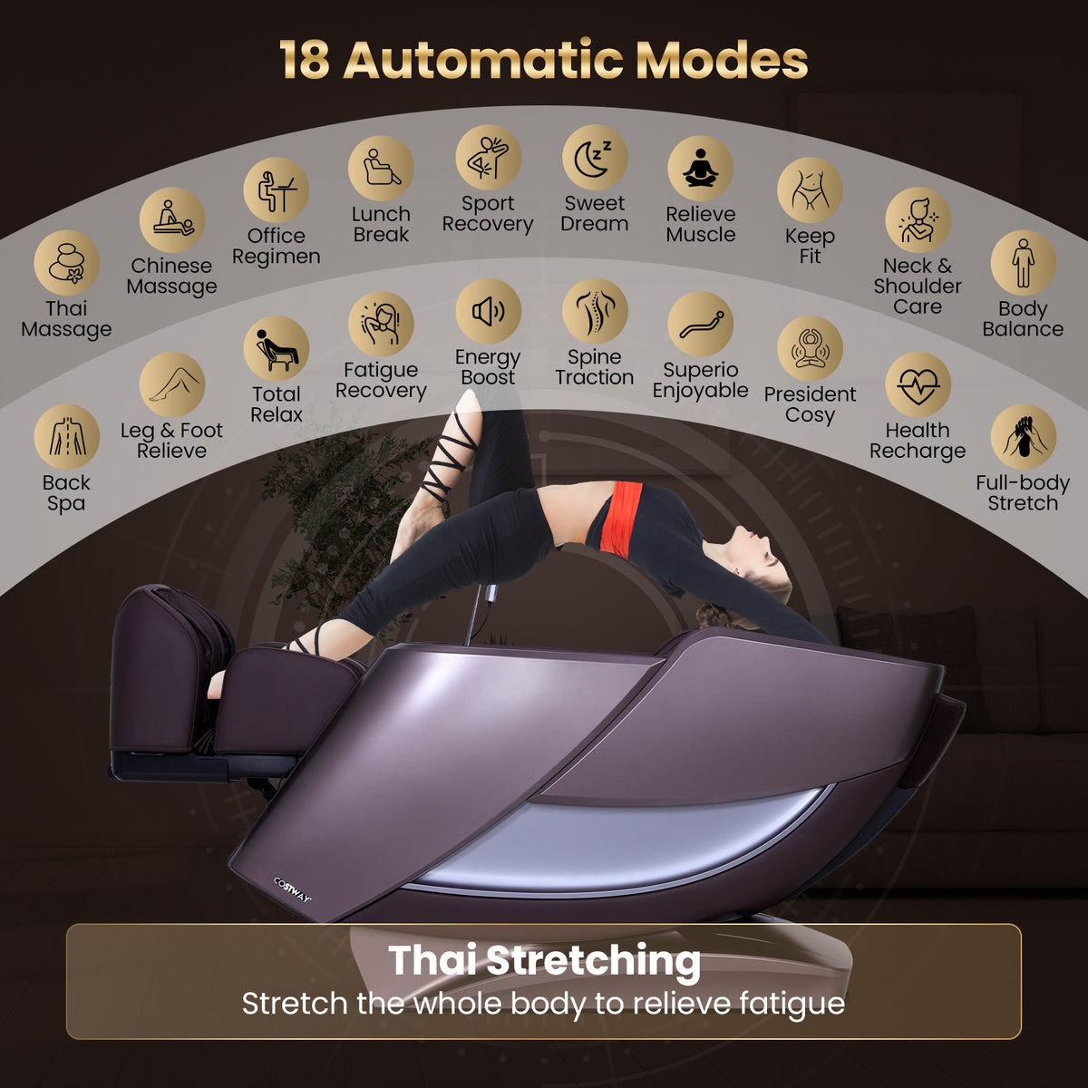 Enjoyment 42 - Full Body Zero Gravity Massage Recliner with Airbags and Foot Rollers