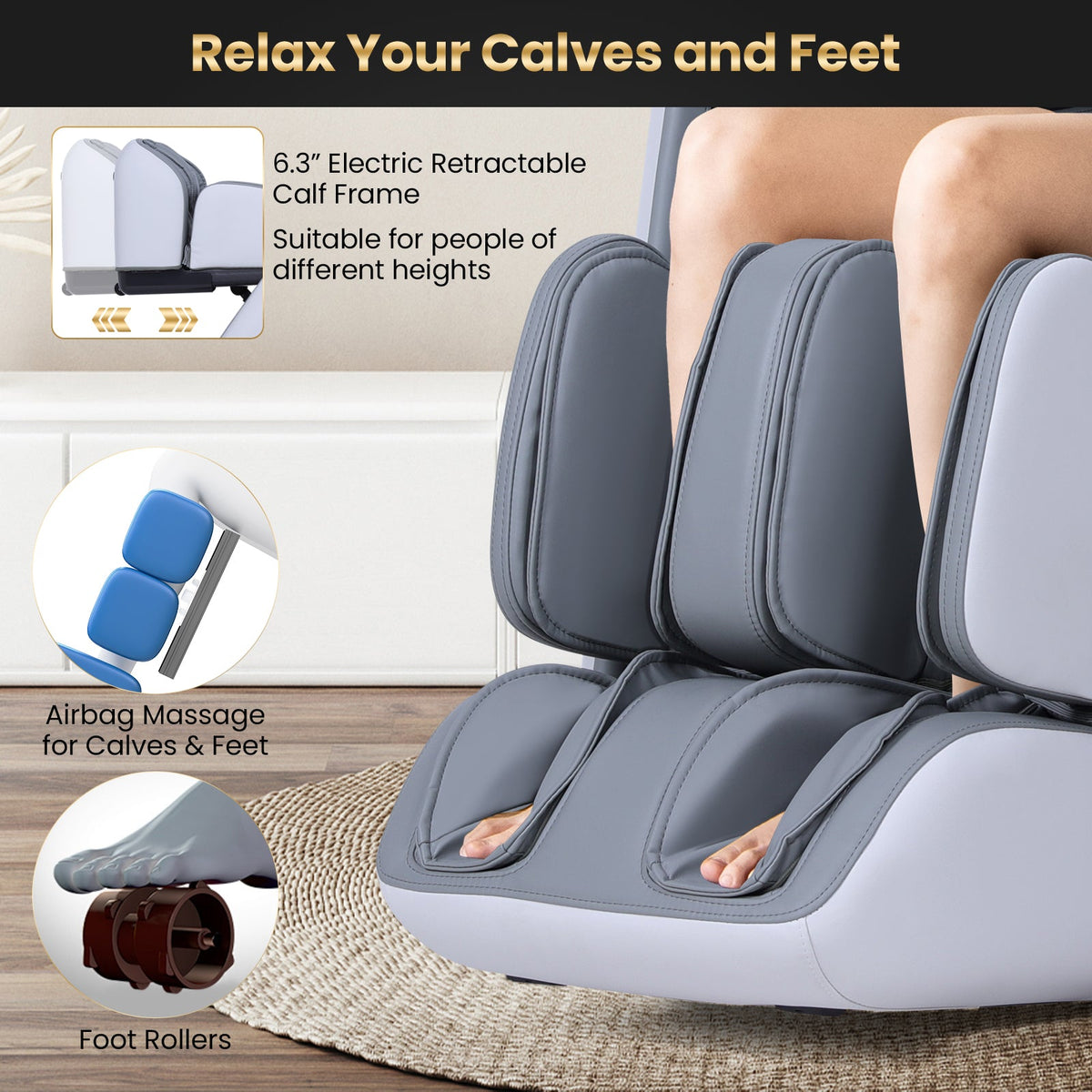 Enjoyment 42 - Full Body Zero Gravity Massage Recliner with Airbags and Foot Rollers