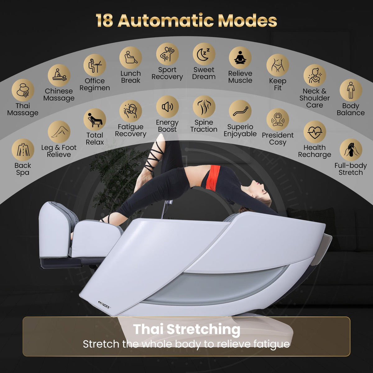 Enjoyment 42 - Full Body Zero Gravity Massage Recliner with Airbags and Foot Rollers