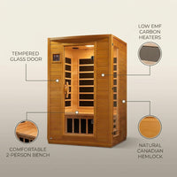 Andora 2-Person Low EMF FAR Infrared Sauna, Canadian Hemlock — infographic