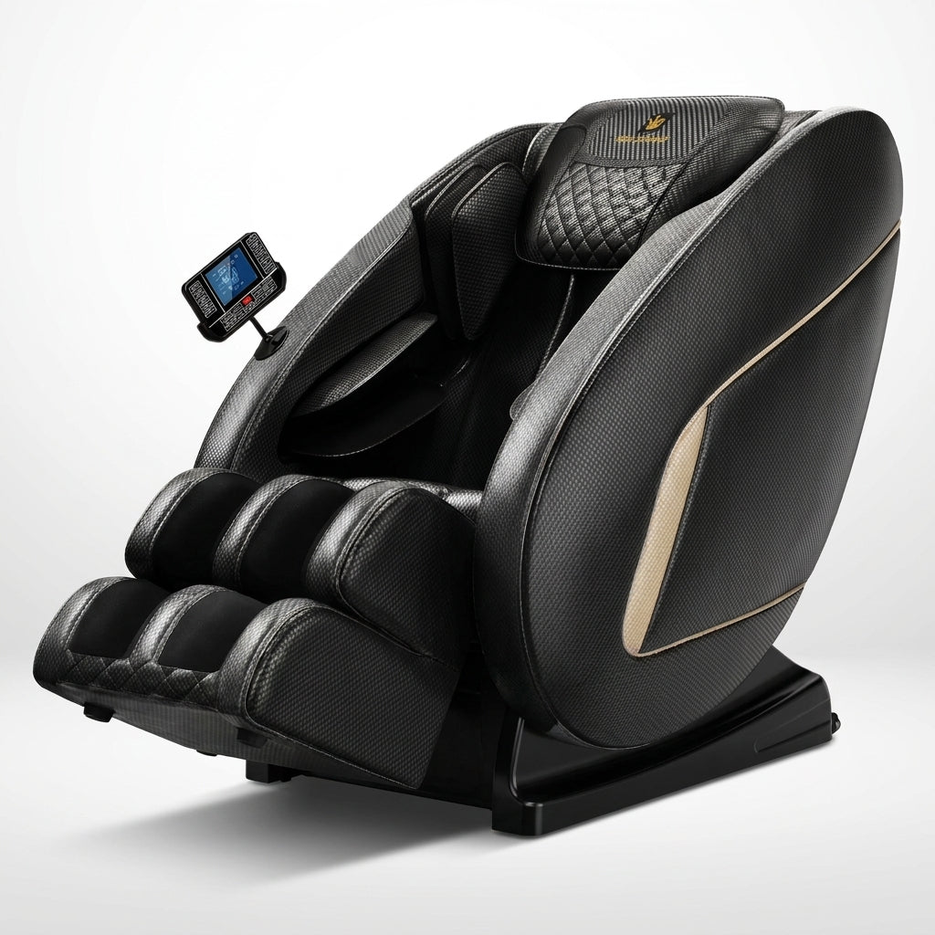 Massage Chair Neck Massager with Zero Gravity Heating Bluetooth Functions (Black) — Studio Shot