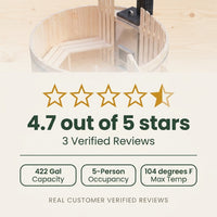 Wood Fired 4-Person to 5-Person 0-Jet Hot Tub and Ice Bath with Internal Stove Pine — Results & Stats