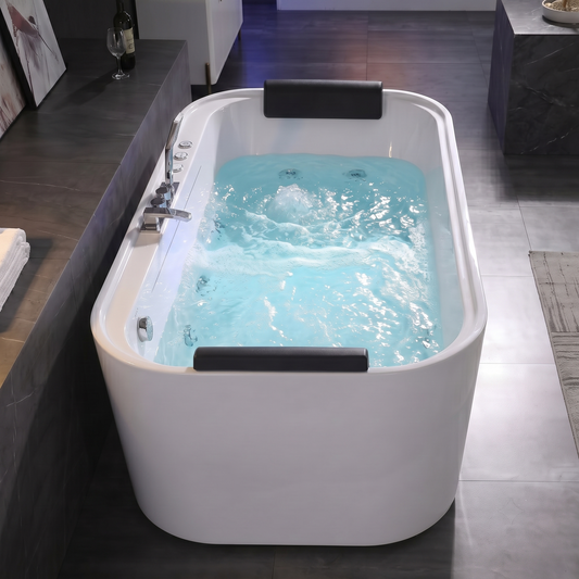 Whirlpool Bathtub with Luxury Jets - 67" x 35" - Acrylic White